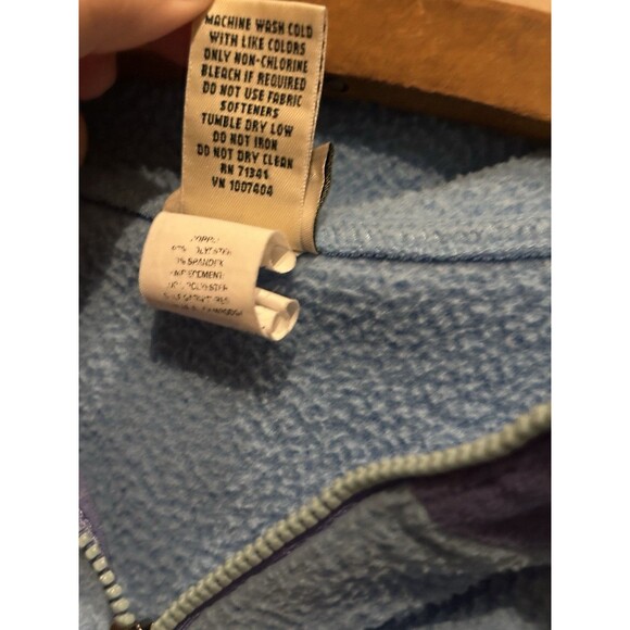 LL Bean Girls Sweatshirt Fleece Pullover Purple Zip Kangaroo Pocket Size L 14-16 - Picture 4 of 10